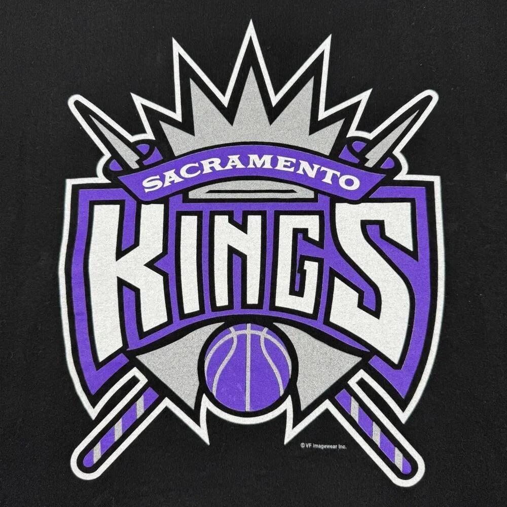 Y2K Mike Bibby #10 Sacramento Kings NBA Double Sided Graphic T Shirt - Medium - Picture 3 of 8